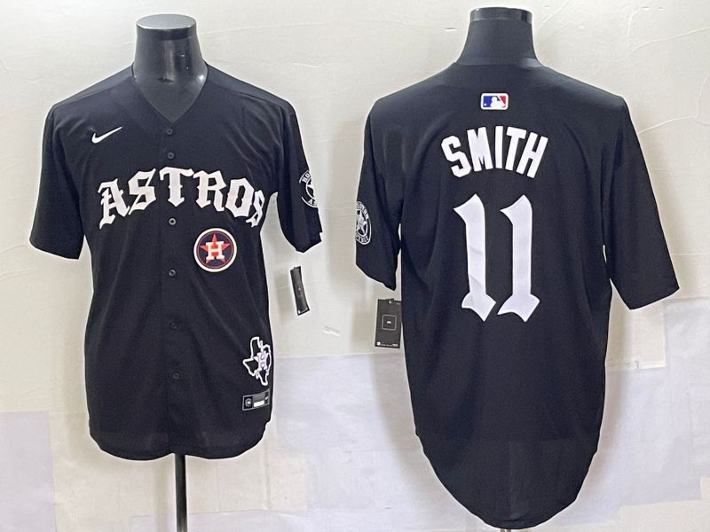 Men 2025 Houston Astros #11 Smith Black Seven generations Joint Name Nike MLB Jersey style 70412